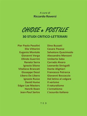 cover image of Chiose e Postille